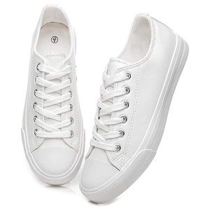Classic All-White Women's Walking Tennis Shoes